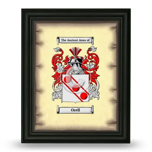 Orell Coat of Arms Framed - Black