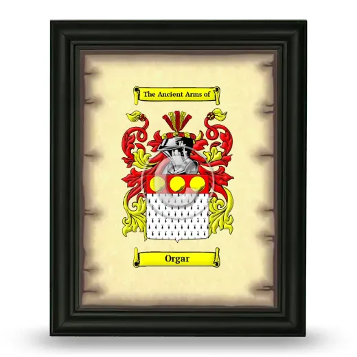 Orgar Coat of Arms Framed - Black