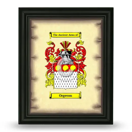 Orgeron Coat of Arms Framed - Black
