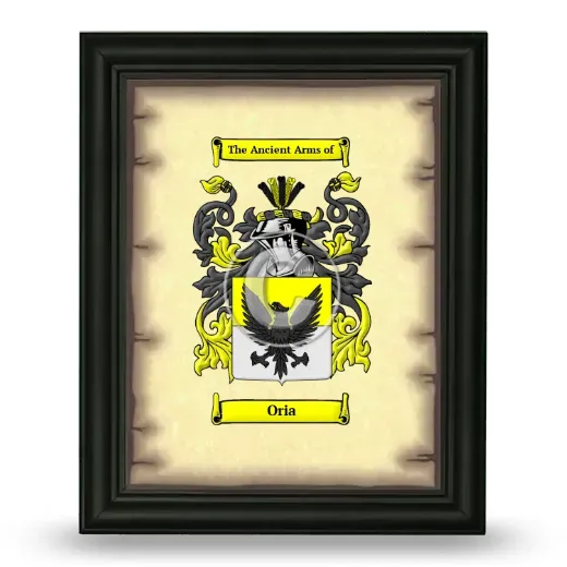 Oria Coat of Arms Framed - Black