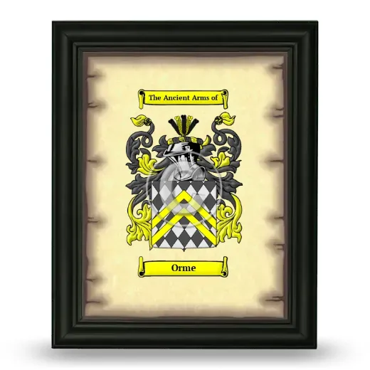 Orme Coat of Arms Framed - Black
