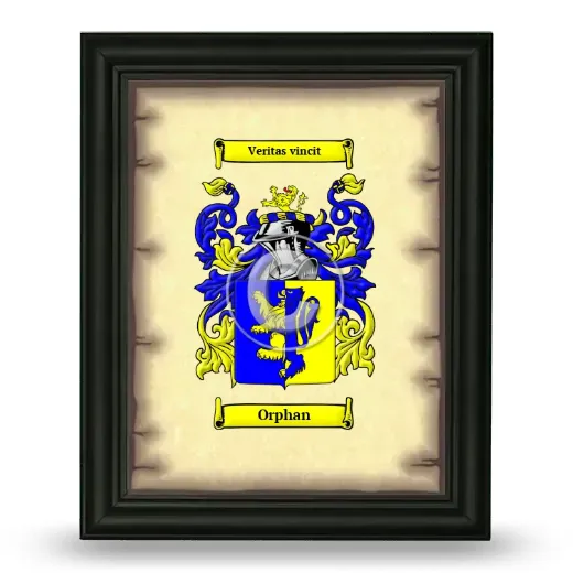 Orphan Coat of Arms Framed - Black