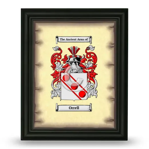 Orrell Coat of Arms Framed - Black