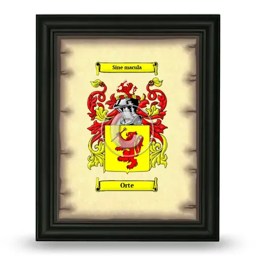 Orte Coat of Arms Framed - Black