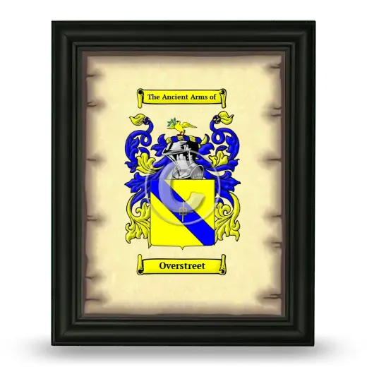 Overstreet Coat of Arms Framed - Black