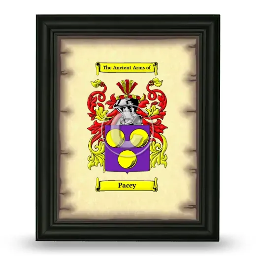 Pacey Coat of Arms Framed - Black