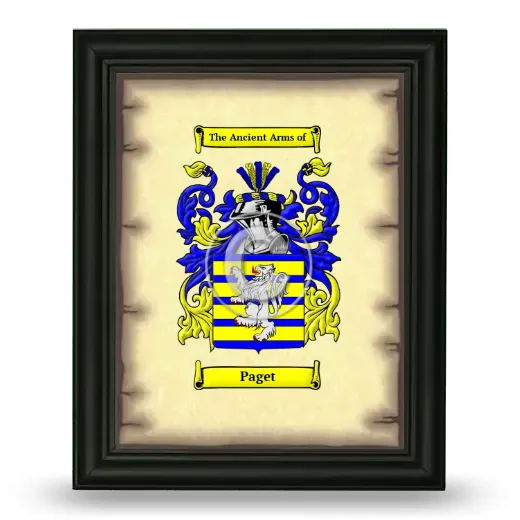 Paget Coat of Arms Framed - Black