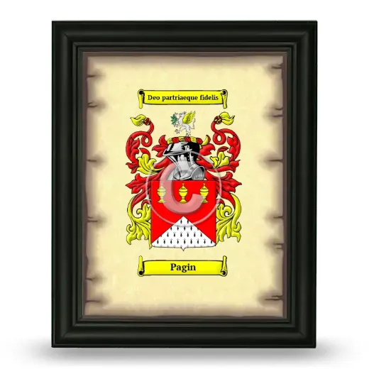 Pagin Coat of Arms Framed - Black