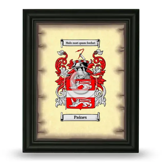 Paines Coat of Arms Framed - Black
