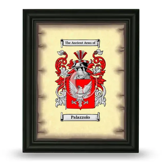 Palazzolo Coat of Arms Framed - Black