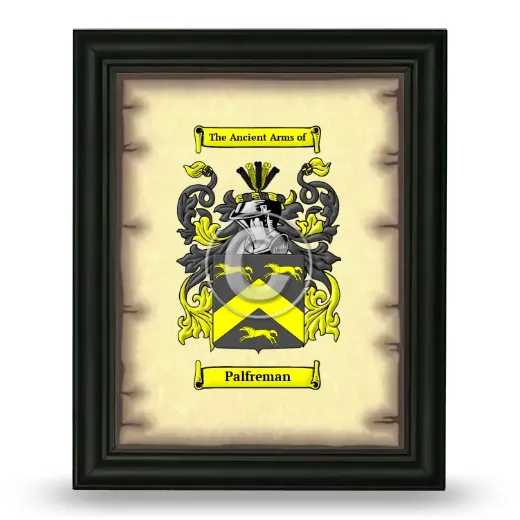 Palfreman Coat of Arms Framed - Black