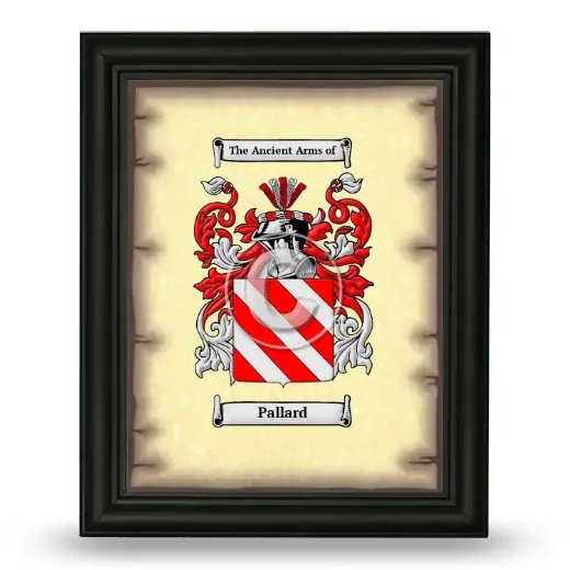 Pallard Coat of Arms Framed - Black