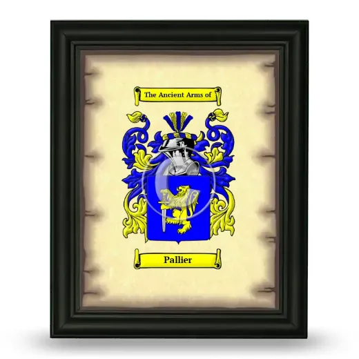 Pallier Coat of Arms Framed - Black