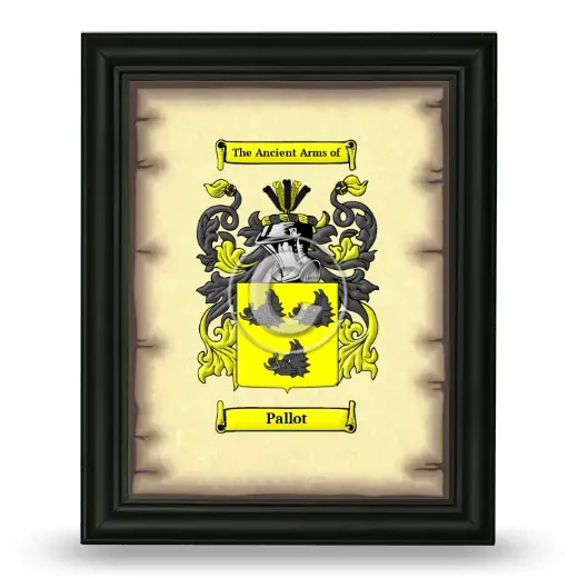Pallot Coat of Arms Framed - Black
