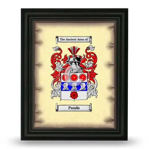 Panda Coat of Arms Framed - Black