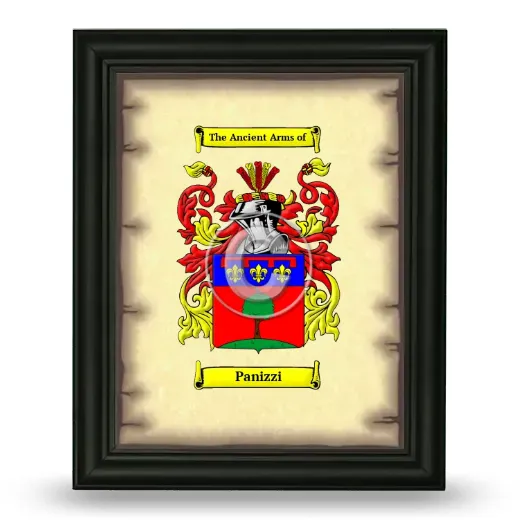 Panizzi Coat of Arms Framed - Black