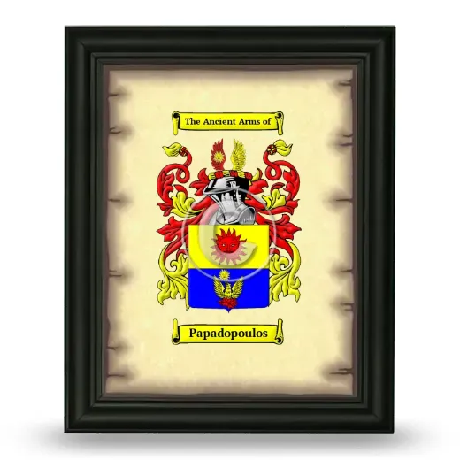 Papadopoulos Coat of Arms Framed - Black