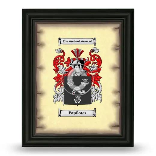 Papilotes Coat of Arms Framed - Black
