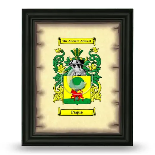 Paque Coat of Arms Framed - Black