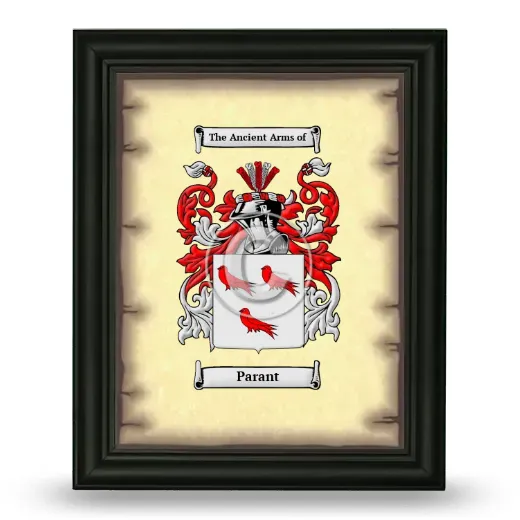 Parant Coat of Arms Framed - Black