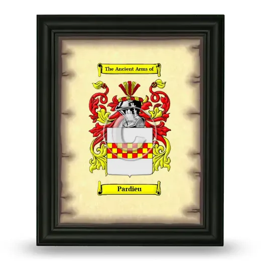Pardieu Coat of Arms Framed - Black