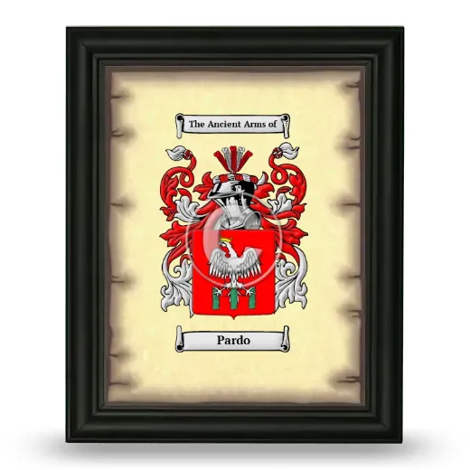 Pardo Coat of Arms Framed - Black