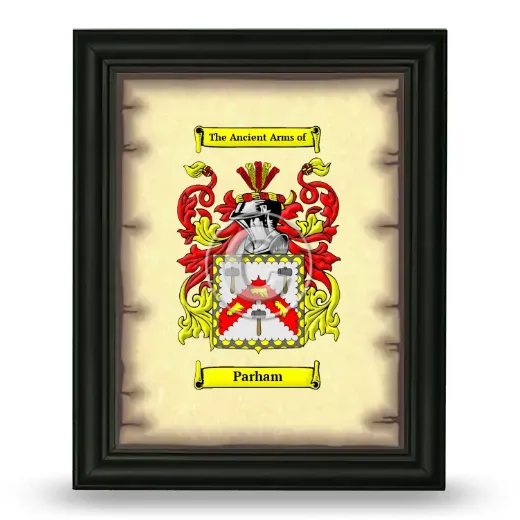 Parham Coat of Arms Framed - Black
