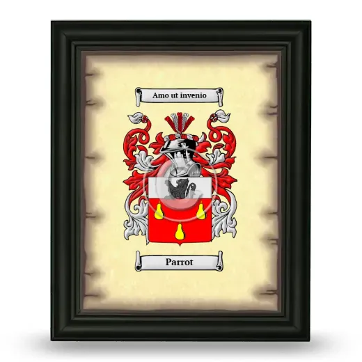 Parrot Coat of Arms Framed - Black