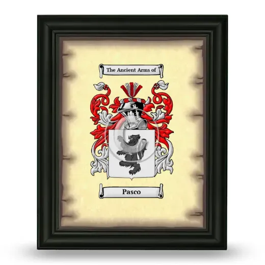 Pasco Coat of Arms Framed - Black