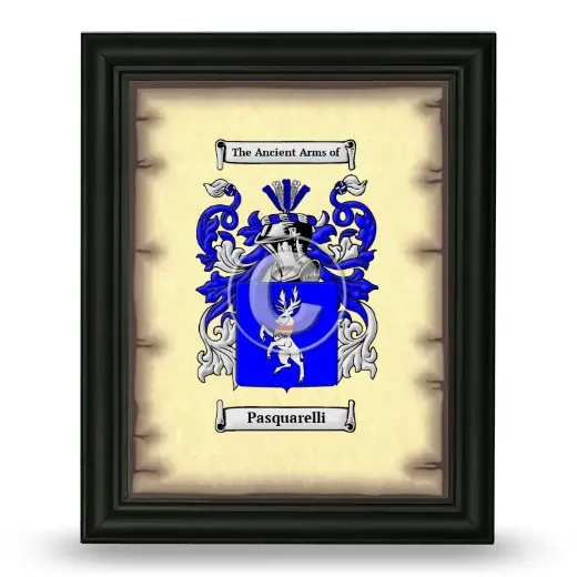 Pasquarelli Coat of Arms Framed - Black