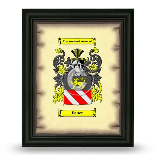Pauer Coat of Arms Framed - Black