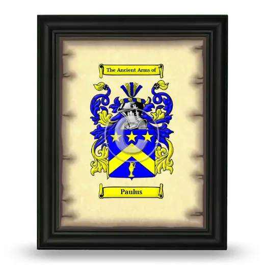 Paulus Coat of Arms Framed - Black