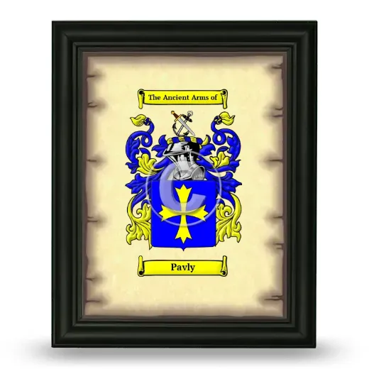 Pavly Coat of Arms Framed - Black