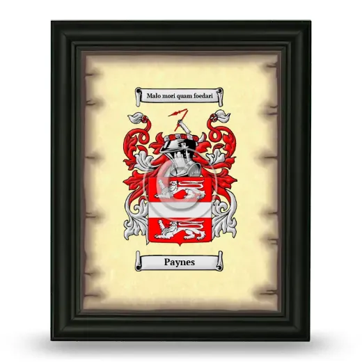 Paynes Coat of Arms Framed - Black