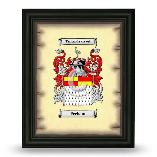 Pecham Coat of Arms Framed - Black