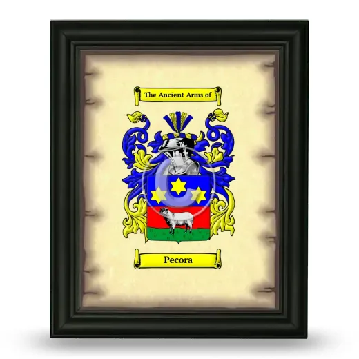 Pecora Coat of Arms Framed - Black