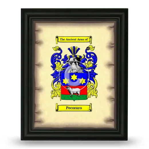 Pecoraro Coat of Arms Framed - Black