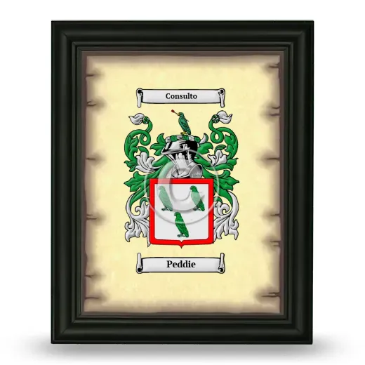 Peddie Coat of Arms Framed - Black