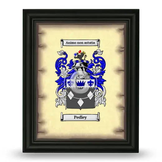 Pedley Coat of Arms Framed - Black