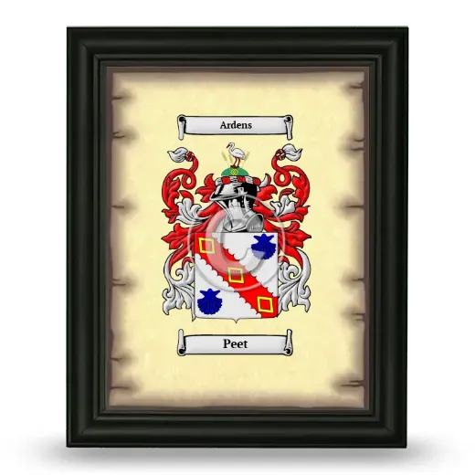 Peet Coat of Arms Framed - Black