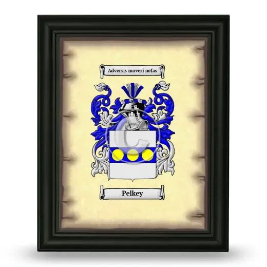 Pelkey Coat of Arms Framed - Black