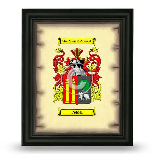 Pelosi Coat of Arms Framed - Black