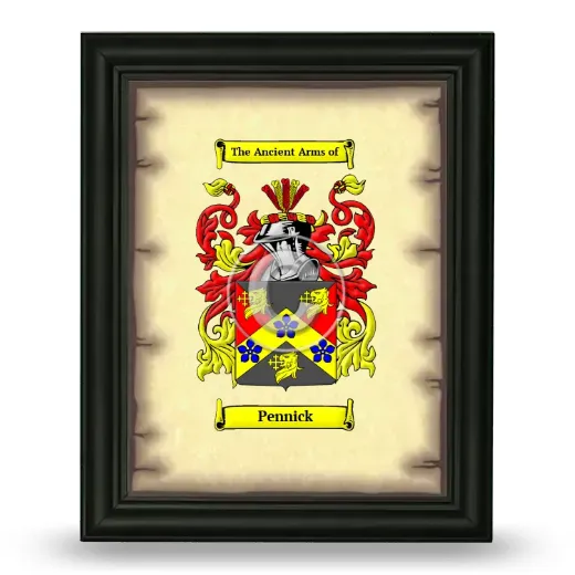 Pennick Coat of Arms Framed - Black