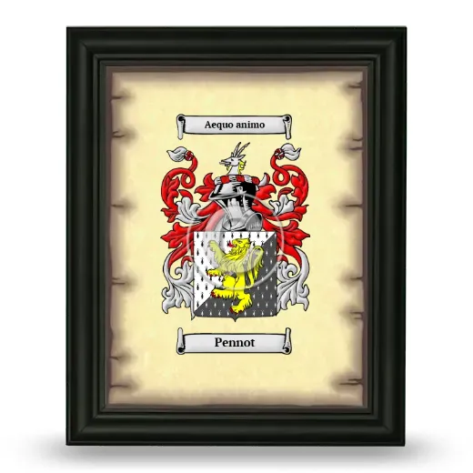 Pennot Coat of Arms Framed - Black