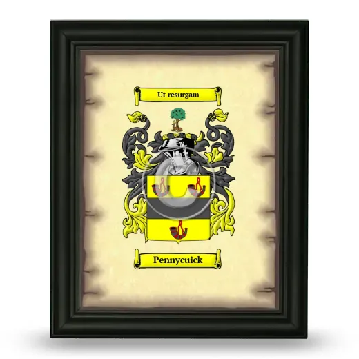 Pennycuick Coat of Arms Framed - Black
