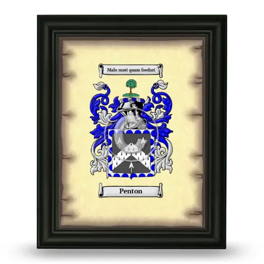 Penton Coat of Arms Framed - Black