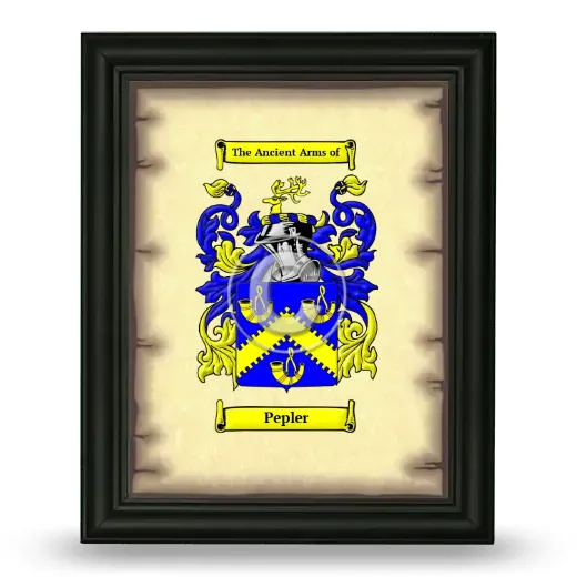 Pepler Coat of Arms Framed - Black