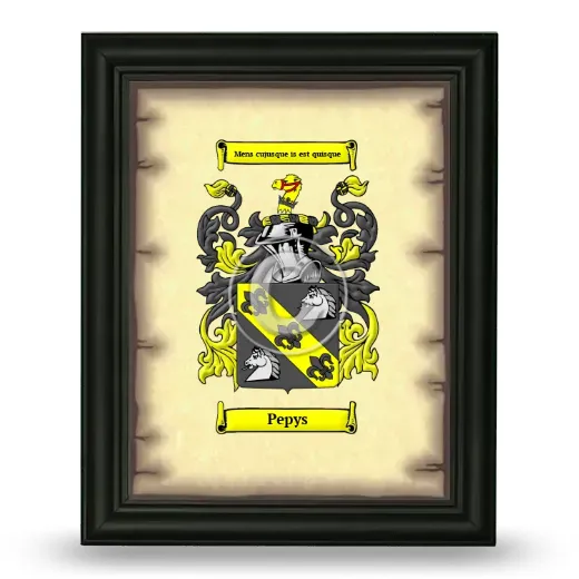 Pepys Coat of Arms Framed - Black