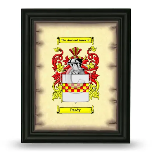 Perdy Coat of Arms Framed - Black