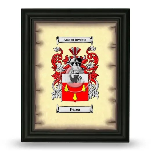Perea Coat of Arms Framed - Black